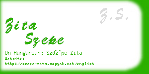 zita szepe business card